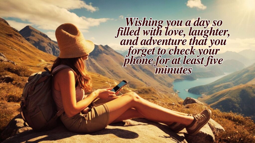 Wishing you a day so filled with love, laughter, and adventure that you forget to check your phone for at least five minutes